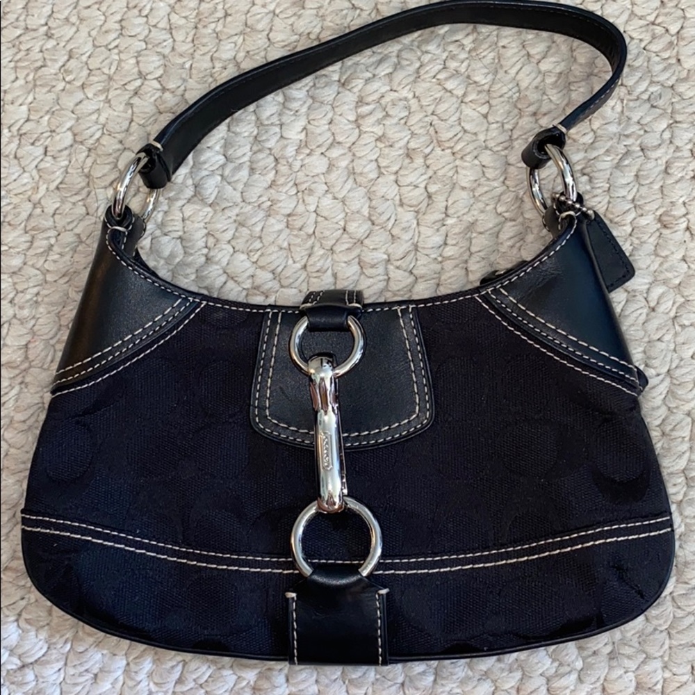 Black Coach Shoulder Purse